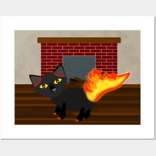 Fire Cat Posters and Art